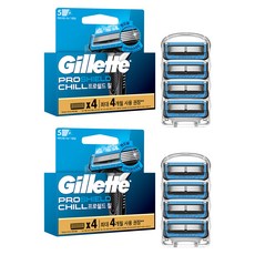 Gillette 吉列 正品 ProShield 鋒護冰爽刮鬍刀片, 4入, 2個