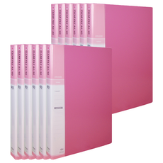 A4 40頁索引透明文件夾, 粉紅色, 12個