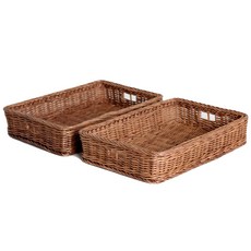 Rattan Shop 長方形淺款籃 B507, 混色, 2個