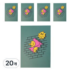 몬스타 벽돌 8칸 노트, 다크그린, 20개