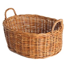 手提式橢圓形編織籃 B902, 混色, 1個