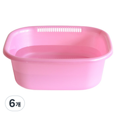 장수리빙 탄탄한 컬러 설거지통, 6개, 핑크
