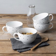 Houmming 星星印花麥片杯, 白色的, 4件