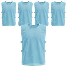 網眼安全螢光團隊背心, 5個, 天藍色