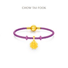 주대복 24K 순금 네잎클로버 목걸이 팔찌 겸용 펜던트 17541-R 1.2g + 17cm 퍼플 가죽팔찌