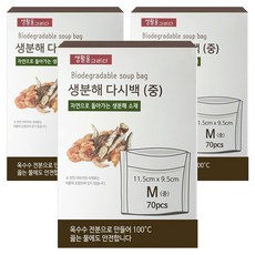 요리를그리다 친환경 다시백 M, 중(M), 70개입, 3개