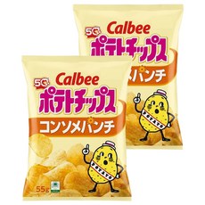 Calbee 卡樂比 Potato Chips 卡樂先生 洋芋片 清湯風味, 55g, 2包