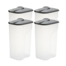 一觸式方形冰箱水桶 4入, 透明度, 2400ml