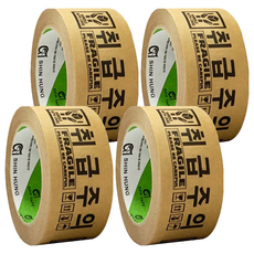 Shin Hung 牛皮紙小心輕放紙質印刷膠帶, 4個