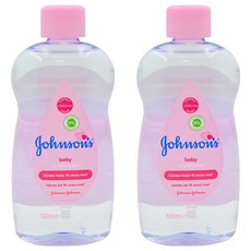 Johnson's 嬌生 嬰兒潤膚油, 100%純淨優質礦物油 鎖住水份, 500ml, 2瓶