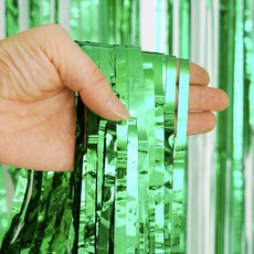 POPO FANCY 金屬派對裝飾流蘇窗簾, 5個, 綠色