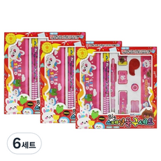 Happy I Mall Big 特別鉛筆盒文具組, 紅色, 6套