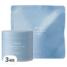 아비브 수분초 히알루론 패드 하이드레이팅 터치 본품 165ml x 75p + 리필 165ml x 75p 세트, 3세트