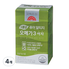 eundan 高麗銀丹 植物性 純 rTG Omega-3 Easy, 60錠, 4個