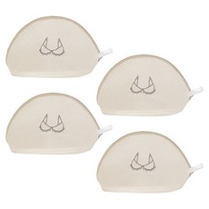 厚款刺繡洗衣袋 內衣款 加厚材質 編織緊密 耐用牢固, 米色, 4個