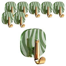 몰투유 다용도 접착식 욕실 벽걸이 후크, 그린, 8개