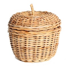 天然藤蘋果籃 F606, 單色, 1個
