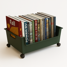 데일블룸 이동식 수납박스 북카트, 그린, 1단