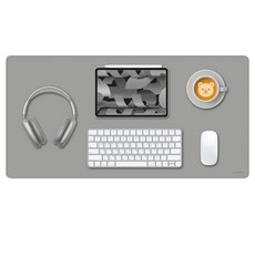 소이믹스 유니크 가죽 장패드 데스크매트 SOL7LO M, 그레이, 1개