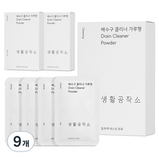 생활공작소 배수구클리너 가루형 4p, 160g, 9개