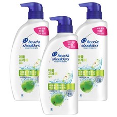 헤드앤숄더 두피 토탈 솔루션 애플 프레쉬 샴푸, 850ml, 3개