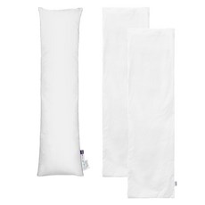 poren 側睡專用 I型全身體枕 + 枕套組, 白色, 1套