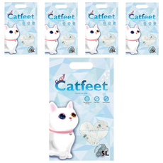 Catfeet 除臭水晶貓砂 大量吸收排泄氣味, 活性碳, 5L, 5包