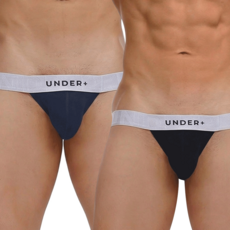 UNDERPLUS Silk Modal 50支莫代爾桑蠶絲 高衩三角內褲2件組
