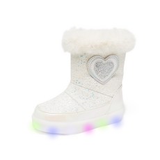LA STELLA 女童款多重愛心LED絨毛內裏愛心冬季發光靴