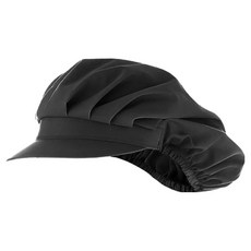 FANCY LIFE 廚房工作帽 半網半布 黑色 透氣舒適, 1個