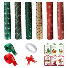EUMES 聖誕節DIY禮物包裝6件組, 隨機出貨(繩), 1套