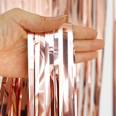 메탈릭 파티 장식 수술 커튼, 로즈골드, 5개