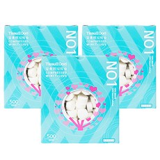 TissuEDori 迷你壓縮毛巾球 500個, 100%天然纖維, 3盒