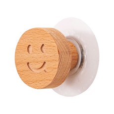 WARM HOUSE DECOR 暖&和家居 木質造型創意掛勾/免打孔掛鉤/圓木掛鉤 W0240, 眨眼 + 櫸木掛鉤, 4個