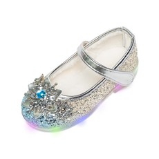 LA STELLA 女童款Frozen LED毛絨平底雪花發光冬季防寒公主鞋