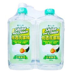 Snow White 白雪 亮透洗潔精 2瓶組 含植物性椰子油+柑橘精華 軟性、好沖、不傷手 台灣製造, 1kg, 1袋