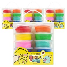 핑크풋 쪼꼬미 친구들 소프트 클레이 10종, 4세트, 혼합색상