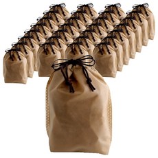 不織布束口袋防塵袋 16 x 25 cm 25入, 焦糖色, 3個