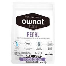 ownat 歐娜特 CARE系列 貓用 無麩質飼料 腎臟機能照護配方 新鮮放牧雞肉, kidney/heart/liver, 300g, 1袋