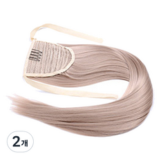 뷰티팝 내추럴 컬러 스트레이트 뒷머리 가발, 1, 2개