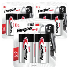 에너자이저 알카라인 맥스 D형 건전지, 2개입, 3개