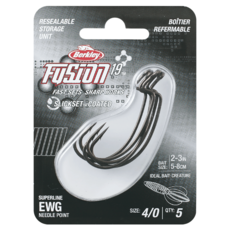 Berkley 貝克力 Fusion19 軟蟲鉤 曲柄鉤 窄腹 粗骨寬腹 FSN19SLEWG4/0, 5個, 1盒