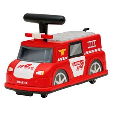 야야 유아용 무소음 3D 소방 롤링카, RED, 1개