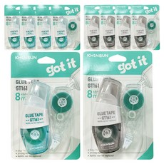 TUCO.B 透明雙面膠帶 + 補充包套組 6mm x 8m, 綠色, 黑色(膠帶), 10套