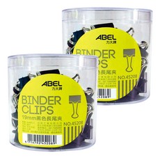 ABEL 力大牌 黑色長尾夾19mm 48入, 19mm, 48個, 2盒