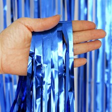 메탈릭 파티 장식 수술 커튼, 블루, 5개