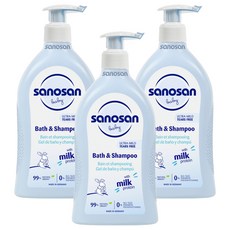 sanosan 嬰兒沐浴露及洗髮精, 500ml, 3個