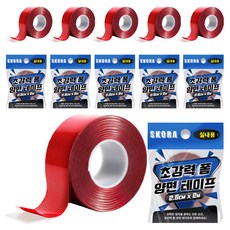 Skora 超強力泡棉雙面膠帶 室內用 透明 2.5cm x 2m, 6個