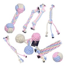 DING DONG PET 寵物編織潔牙玩具組 8入, 混色, 1套