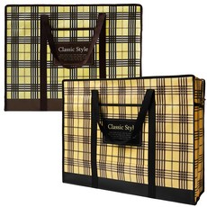 포포팬시 클래식 스타일 체크 타포린백, 랜덤 발송, 2개